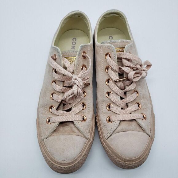 Converse All Star Shoes Womens Size 8 Pink Suede Low Top Lace Up Classic 15841C - Picture 2 of 12